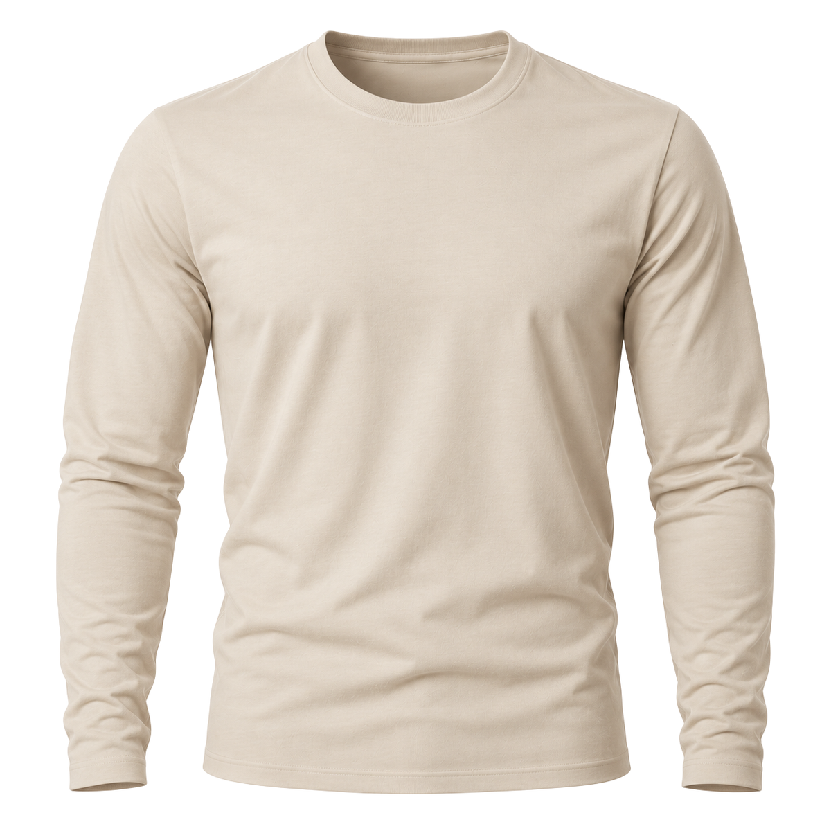 Premium Cotton Long Sleeve T-Shirt – Classic Beige | ORSAVIN
