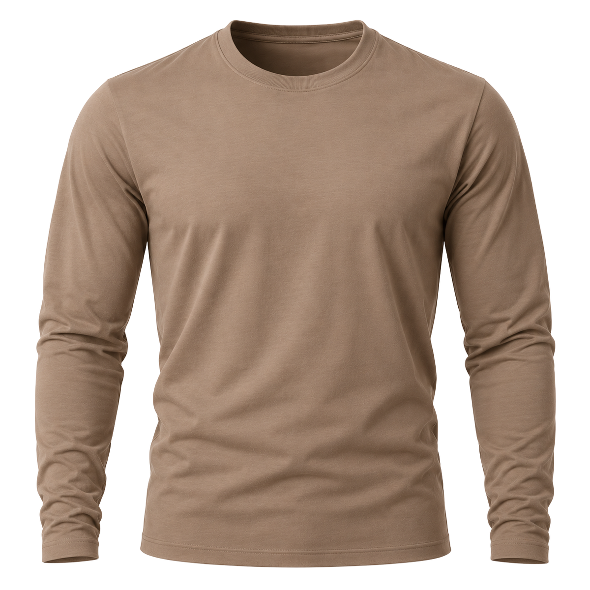 Premium Cotton Long Sleeve T-Shirt – Light Brown | ORSAVIN